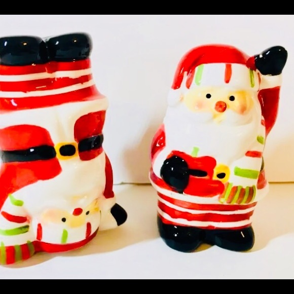Ceramic Xmas Candy Claus Salt Shakers Silly Santa - Picture 5 of 7
